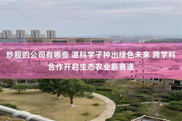 炒股的公司有哪些 湛科学子种出绿色未来 跨学科合作开启生态农业新赛道