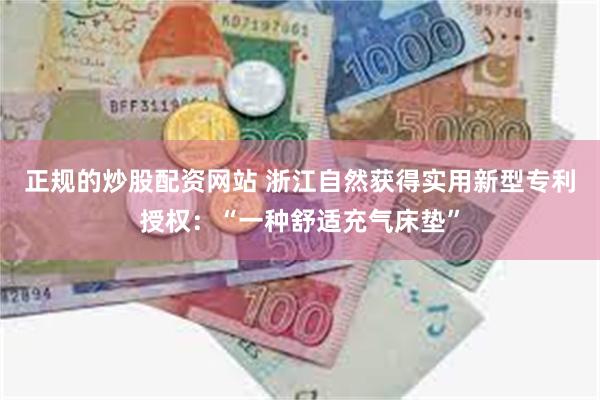 正规的炒股配资网站 浙江自然获得实用新型专利授权：“一种舒适充气床垫”