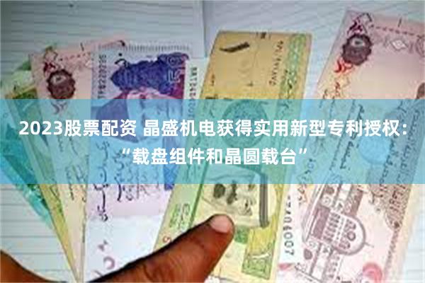 2023股票配资 晶盛机电获得实用新型专利授权：“载盘组件和晶圆载台”